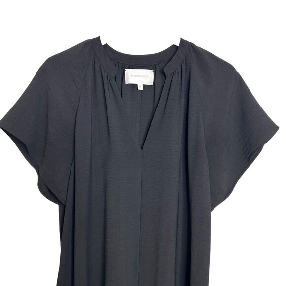 Brochu Walker Seda Flutter Sleeve Dress M Black Oversized Preppy Casual Shift - Picture 5 of 11